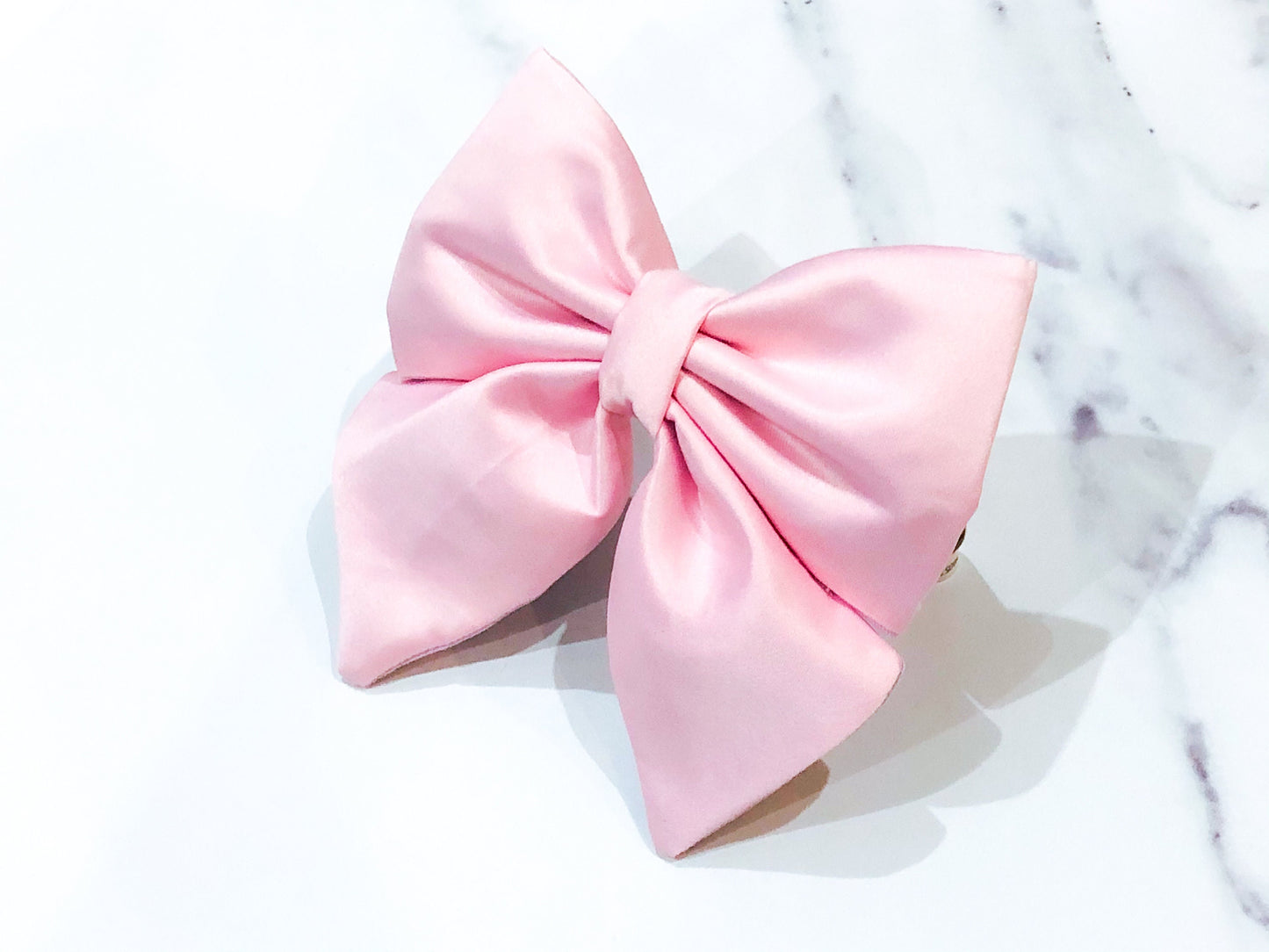 Light Pink Silk Dog Sailor Bow for Wedding Pet Attire