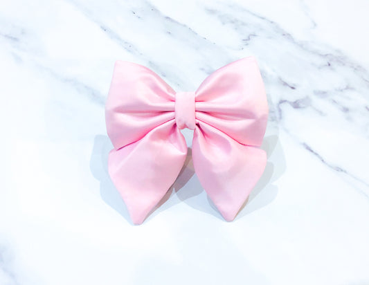 Light Pink Silk Dog Sailor Bow for Wedding Pet Attire