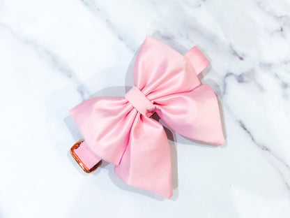 Light Pink Silk Dog Sailor Bow for Wedding Pet Attire