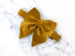 Handmade Mustard Velvet Dog Bow Tie or Sailor Bow