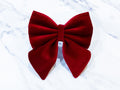 Burgundy Red Velvet Dog Bow – Sailor Bow or Bow Tie