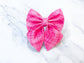Valentine's day fuscia pink plaid dog bow – Available in sailor bow and bow tie style– Optional to upgrade with matching dog collar