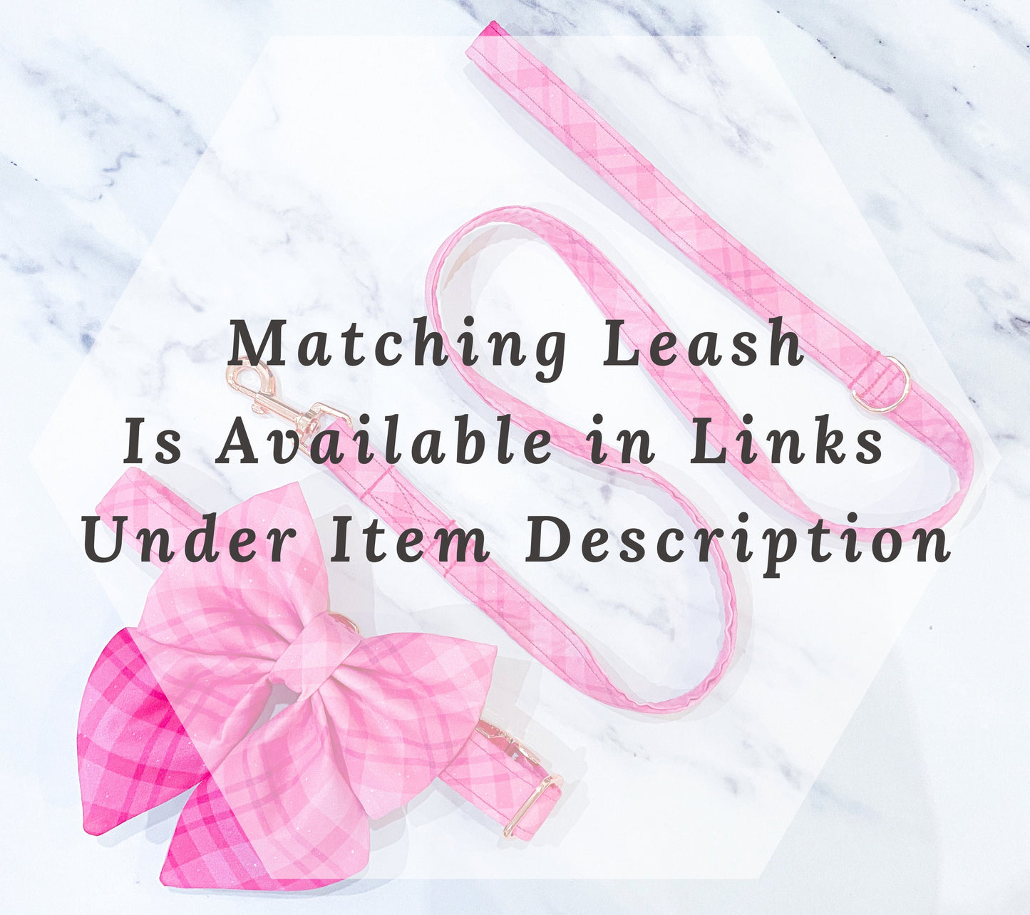 Valentine's day fuscia pink plaid dog bow – Available in sailor bow and bow tie style– Optional to upgrade with matching dog collar