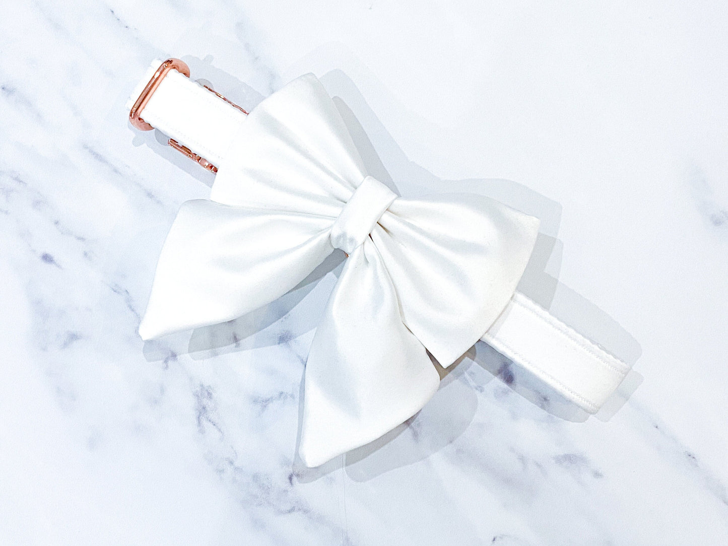 Ivory Wedding Dog Bow, Silk Satin, Bow Tie or Sailor Bow