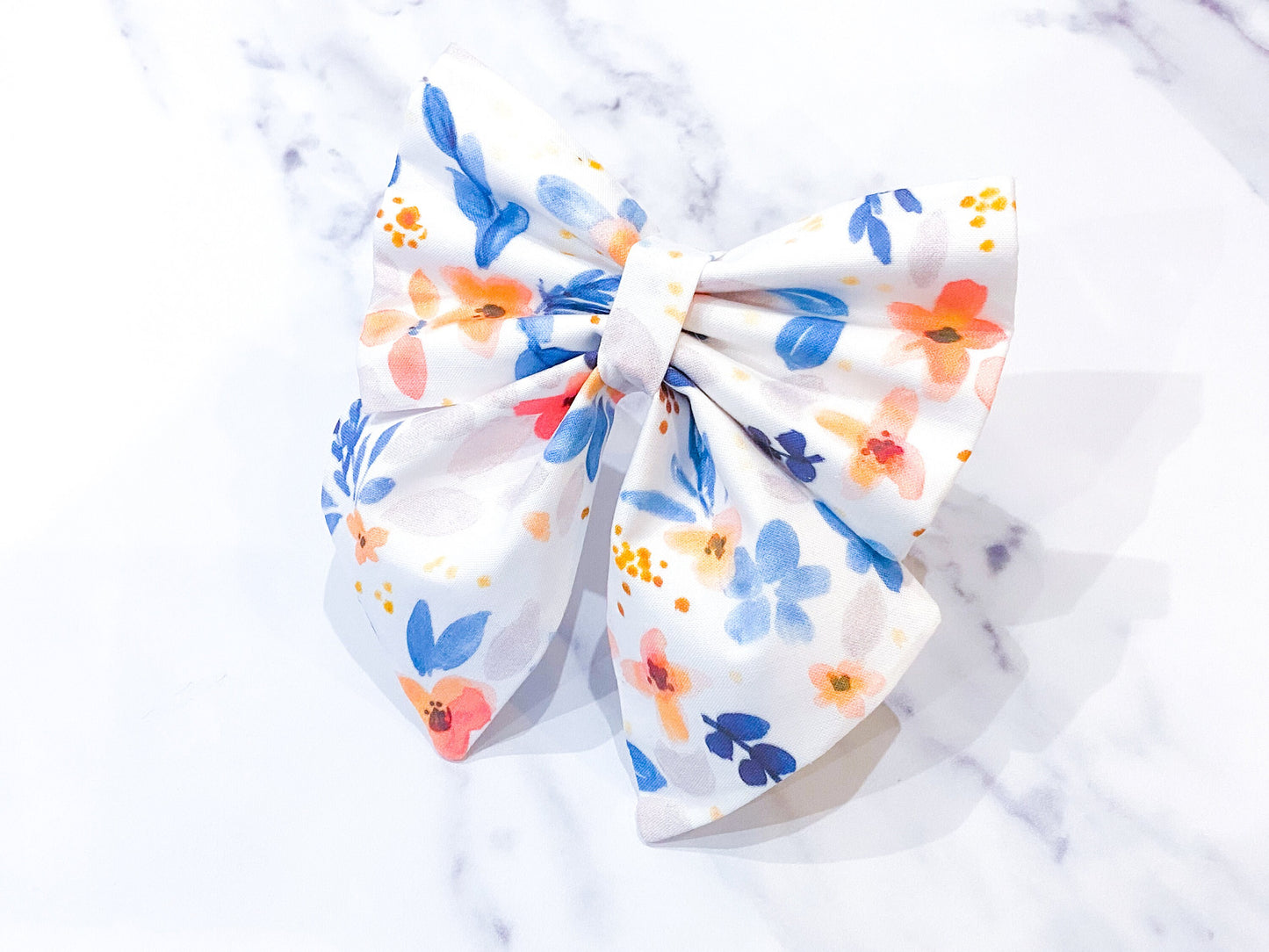 Flower Blossom Dog Sailor Bow – Dog Collar Bow – Handcrafted in the UK
