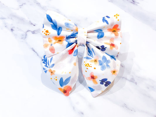Flower Blossom Dog Sailor Bow – Dog Collar Bow – Handcrafted in the UK