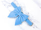 Sky blue velvet dog sailor bow – perfect for wedding, birthday, engagement party – handmade in the UK