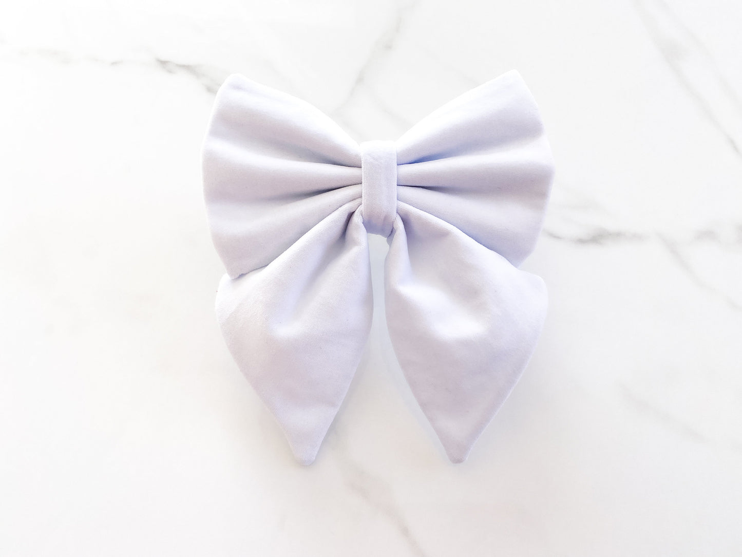 Pure White Velvet Dog Bow – Available in Sailor Bow and Bow Tie –  Dog Wedding Attire – Optional to Add Matching White Velvet Pet Collar