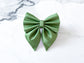 Spring Green Dog Sailor Bow, Dark Sage | Olive Green | Pistachio Green Silk Satin, Sage Green Dog Collar and Bow Set – Wedding dog attire