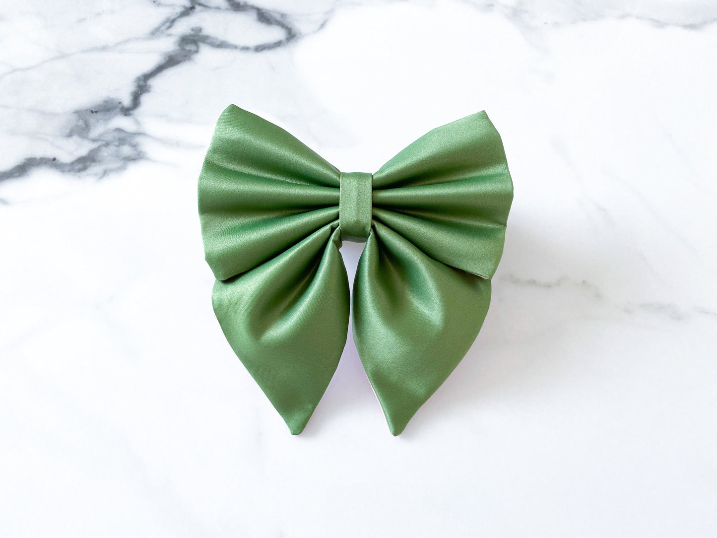 Spring Green Dog Sailor Bow, Dark Sage | Olive Green | Pistachio Green Silk Satin, Sage Green Dog Collar and Bow Set – Wedding dog attire