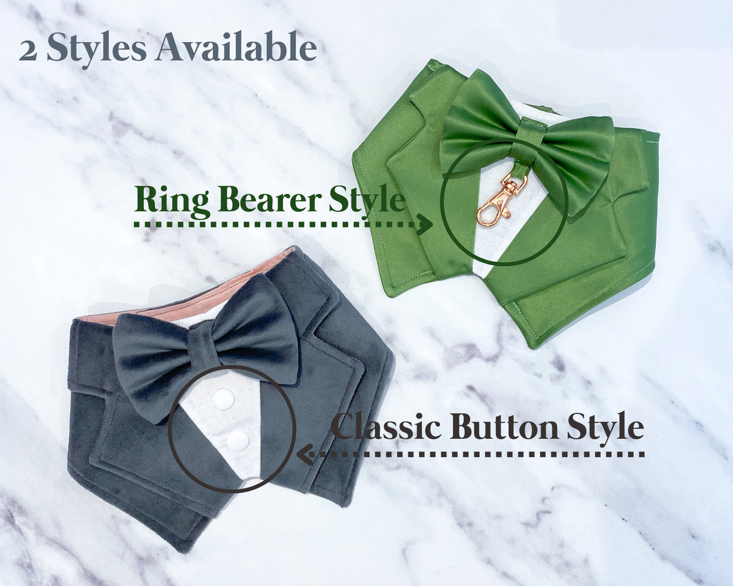 Sage Green Dog Tuxedo Bandana: Wedding Ring Bearer Outfit, Handmade in Norfolk