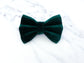 Dark Green Velvet Dog Bow Tie or Sailor Bow: Handmade Pet Collar Accessory