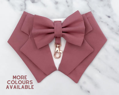 Wedding Dog Tuxedo Bandana: Dusty Pink Suit for Pet Ring Bearer