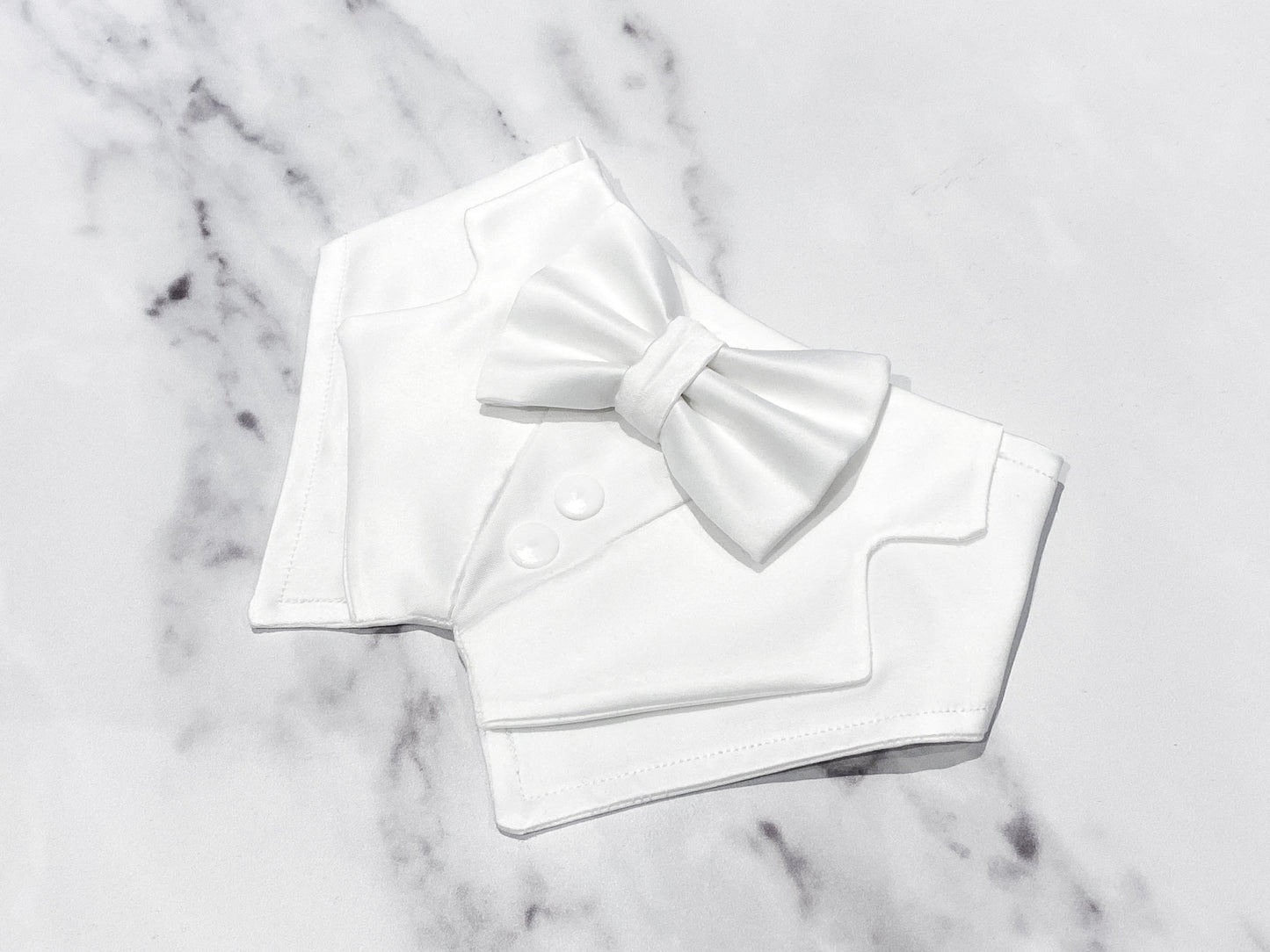 Ivory White Wedding Dog Tuxedo | Wedding Pet Tuxedo Bandana  | Dog Wedding Ring Bearer | Pure White |  Luxury Wedding Pet Attire