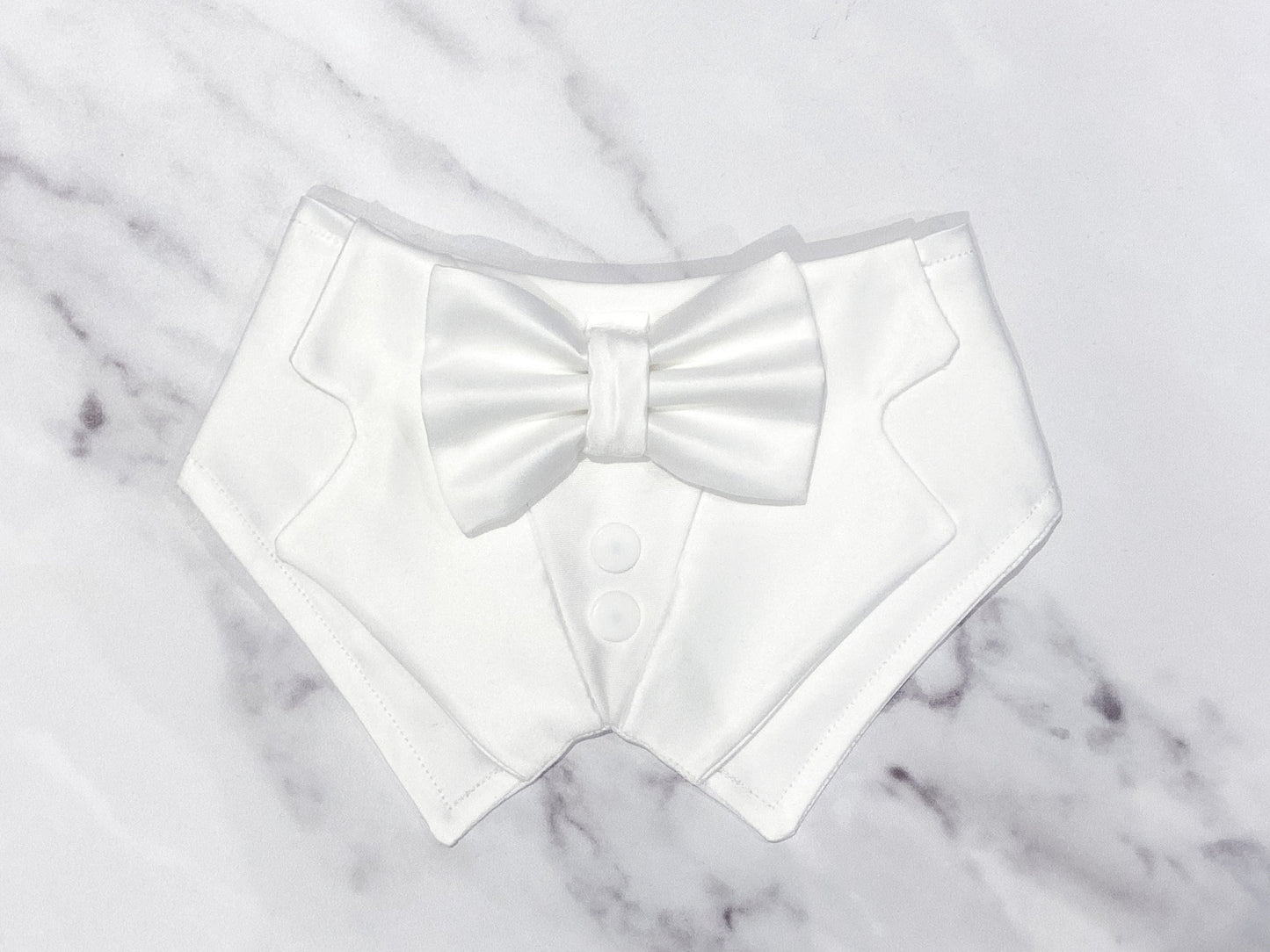 Ivory White Wedding Dog Tuxedo | Wedding Pet Tuxedo Bandana  | Dog Wedding Ring Bearer | Pure White |  Luxury Wedding Pet Attire