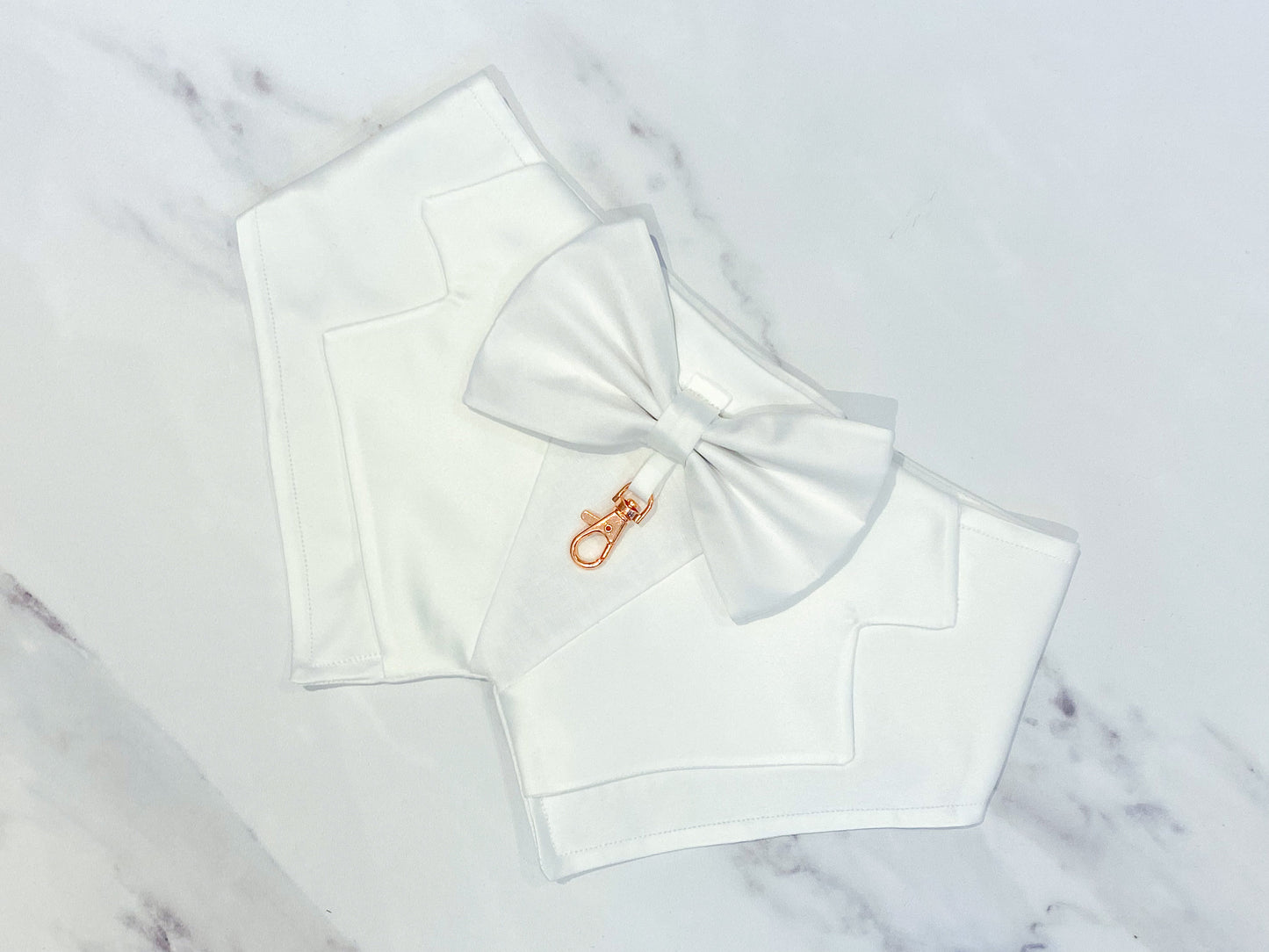 Ivory White Wedding Dog Tuxedo | Wedding Pet Tuxedo Bandana  | Dog Wedding Ring Bearer | Pure White |  Luxury Wedding Pet Attire