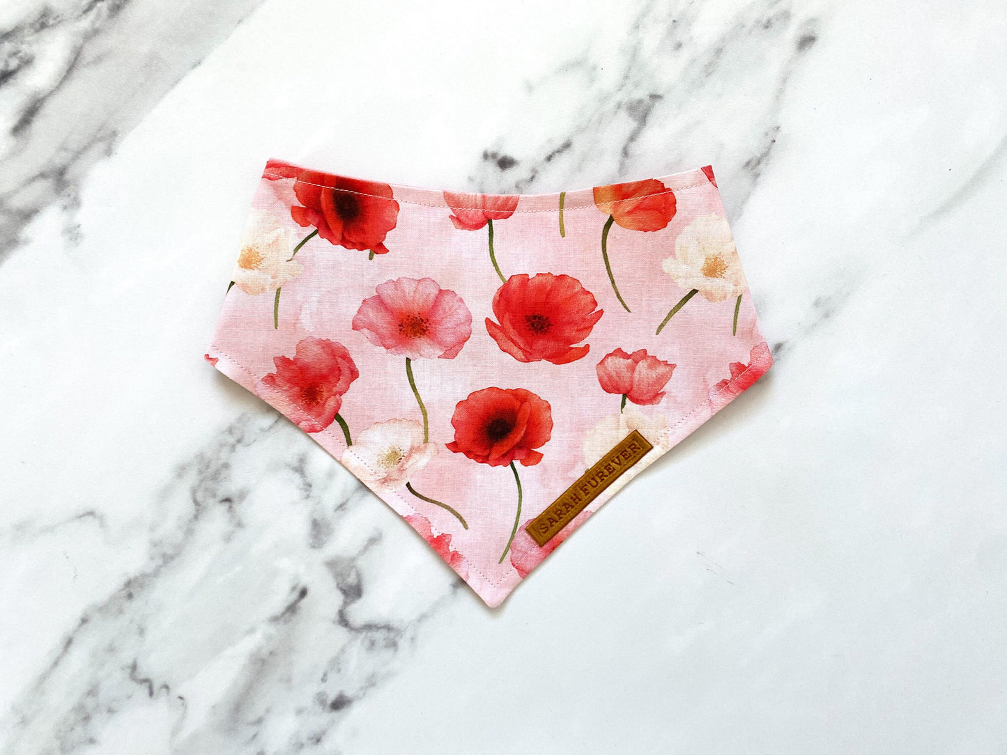 Remembrance Day Poppy Dog Bandana – Wildflower Poppy Pet Bandana – Girl Puppy Dog Bandana
