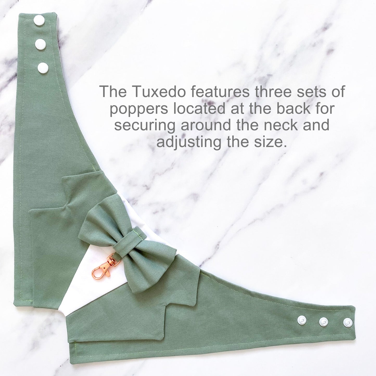 Sage Green Wedding Dog Tuxedo Bandana, Ring Bearer Style Available, More Colours Available