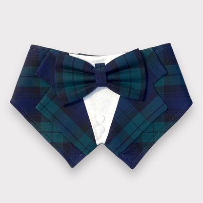 Black Watch Tartan Dog Tuxedo Bandana, Scottish Checks Dog Waistcoat for Clan Campbell