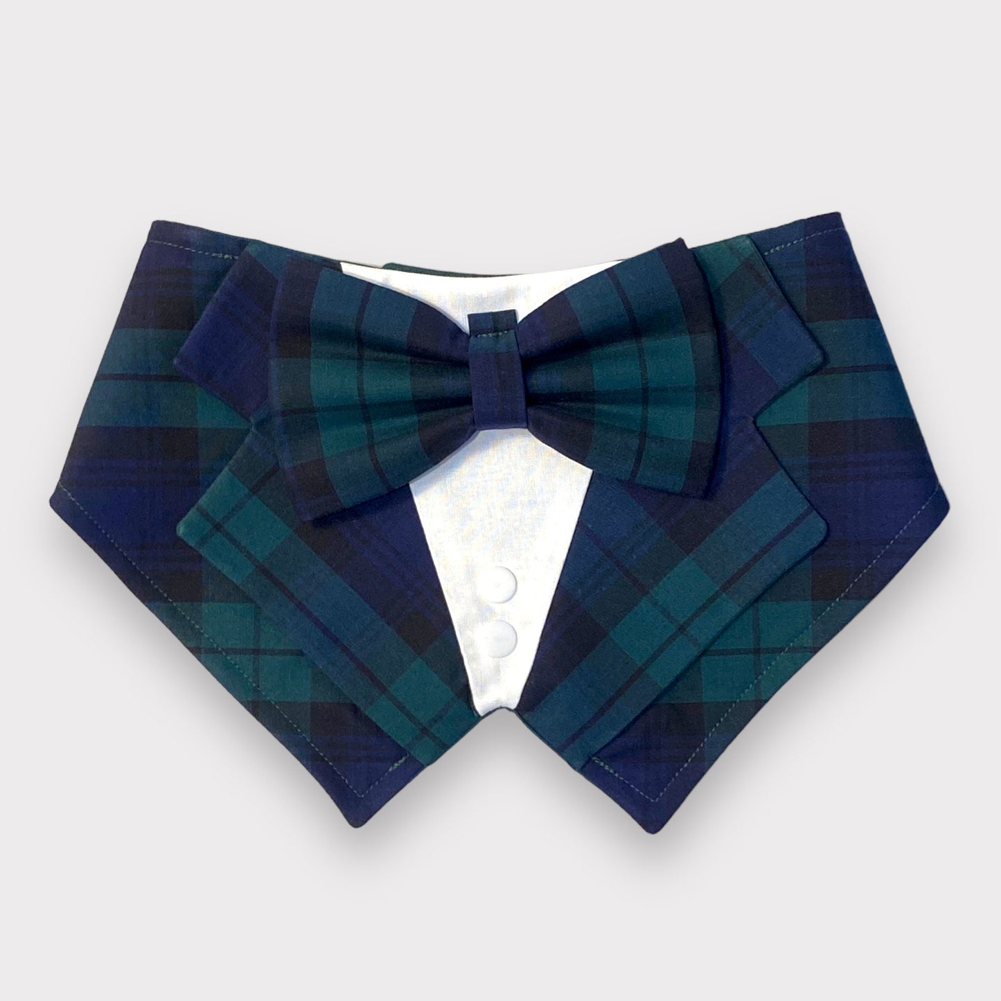 Black Watch Tartan Dog Tuxedo Bandana, Scottish Checks Dog Waistcoat for Clan Campbell