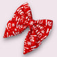 Christmas Dog Sailor Bow – Red "Ho Ho Ho" Cotton