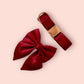 Burgundy Red Christmas Dog Bow, Available in sailor bow and bow tie styles, optional upgrade to bow collar bundle, festive seasons pet bow