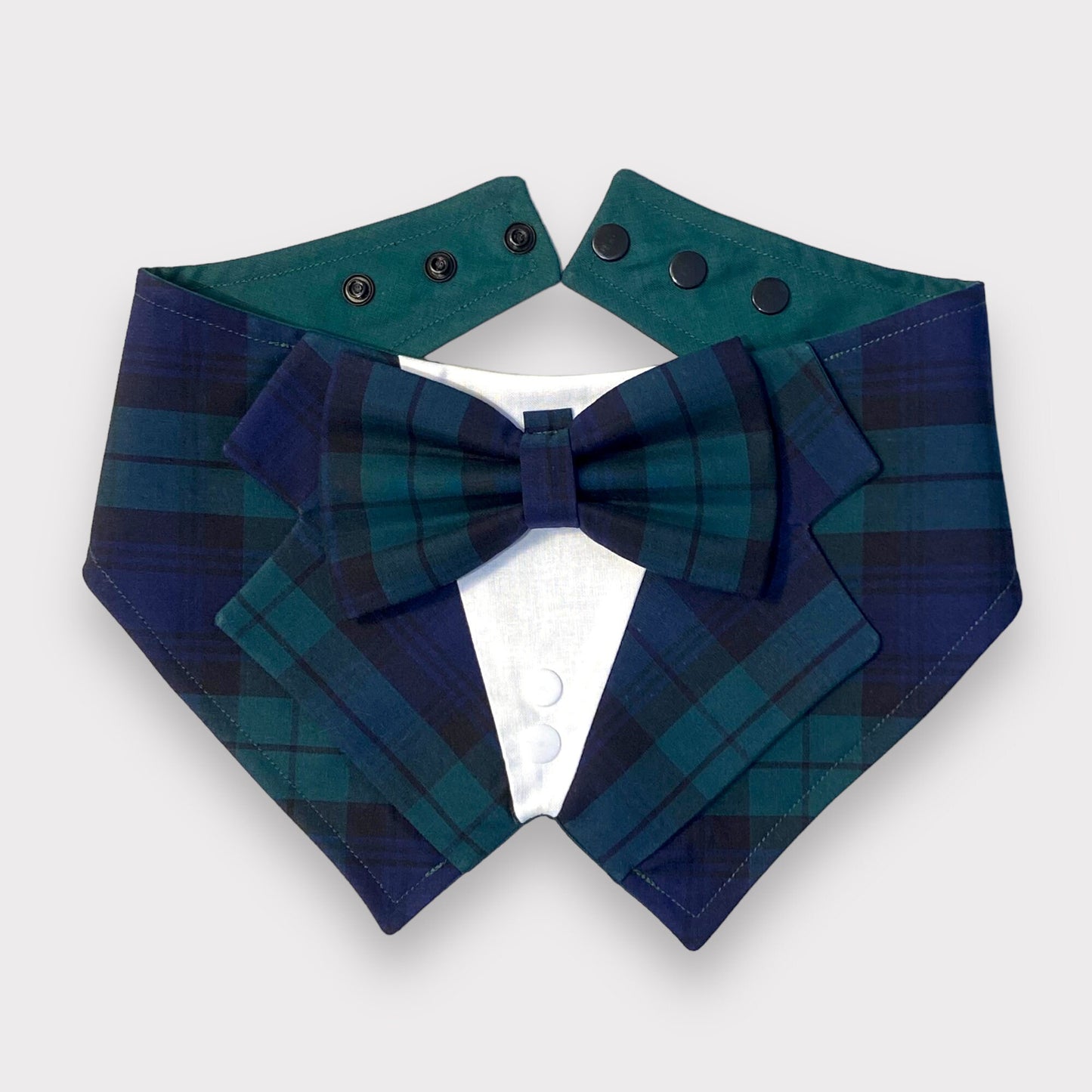 Black Watch Tartan Dog Tuxedo Bandana, Scottish Checks Dog Waistcoat for Clan Campbell