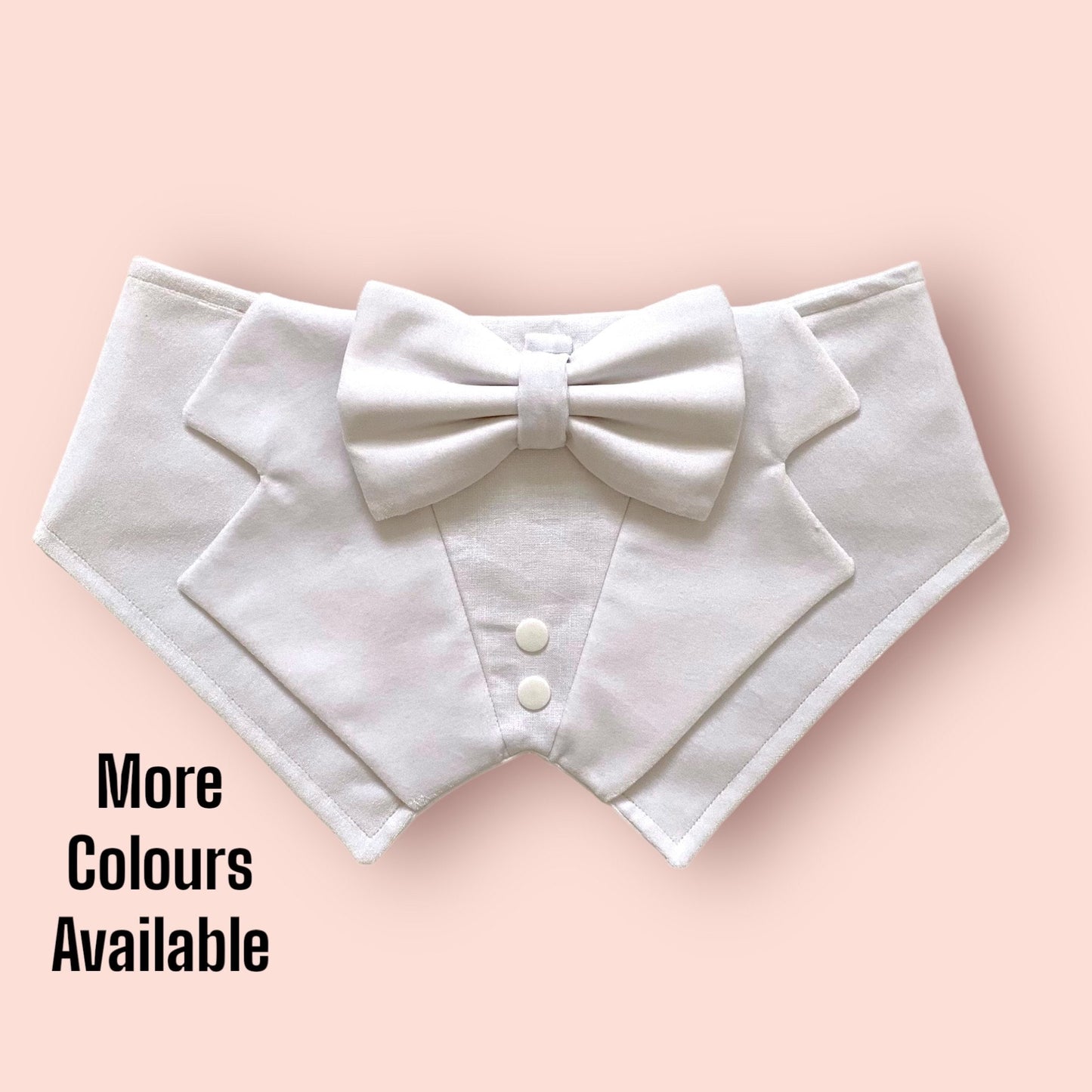 Pure White Velvet Wedding Dog Tuxedo, Solid White Tuxedo Bandana, Optional Upgrade to Ring Bearer, Perfect for Wedding parties