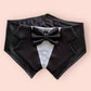 Black Silk Satin Wedding Dog Tuxedo | Black Wedding Pet Tuxedo Bandana  | Dog Wedding Ring Bearer | Luxury Wedding Pet Attire