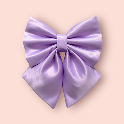 Lilac Silk Dog Bow – Purple Sailor Bow or Bow Tie