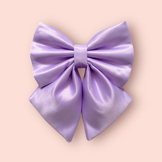 Lilac Silk Dog Bow – Purple Sailor Bow or Bow Tie