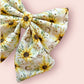 Summer Sunflower Dog Bow  – Available in Bow Tie and Sailor Bow – Optional to Upgrade with Matching Collar – Boho Sunflower bow