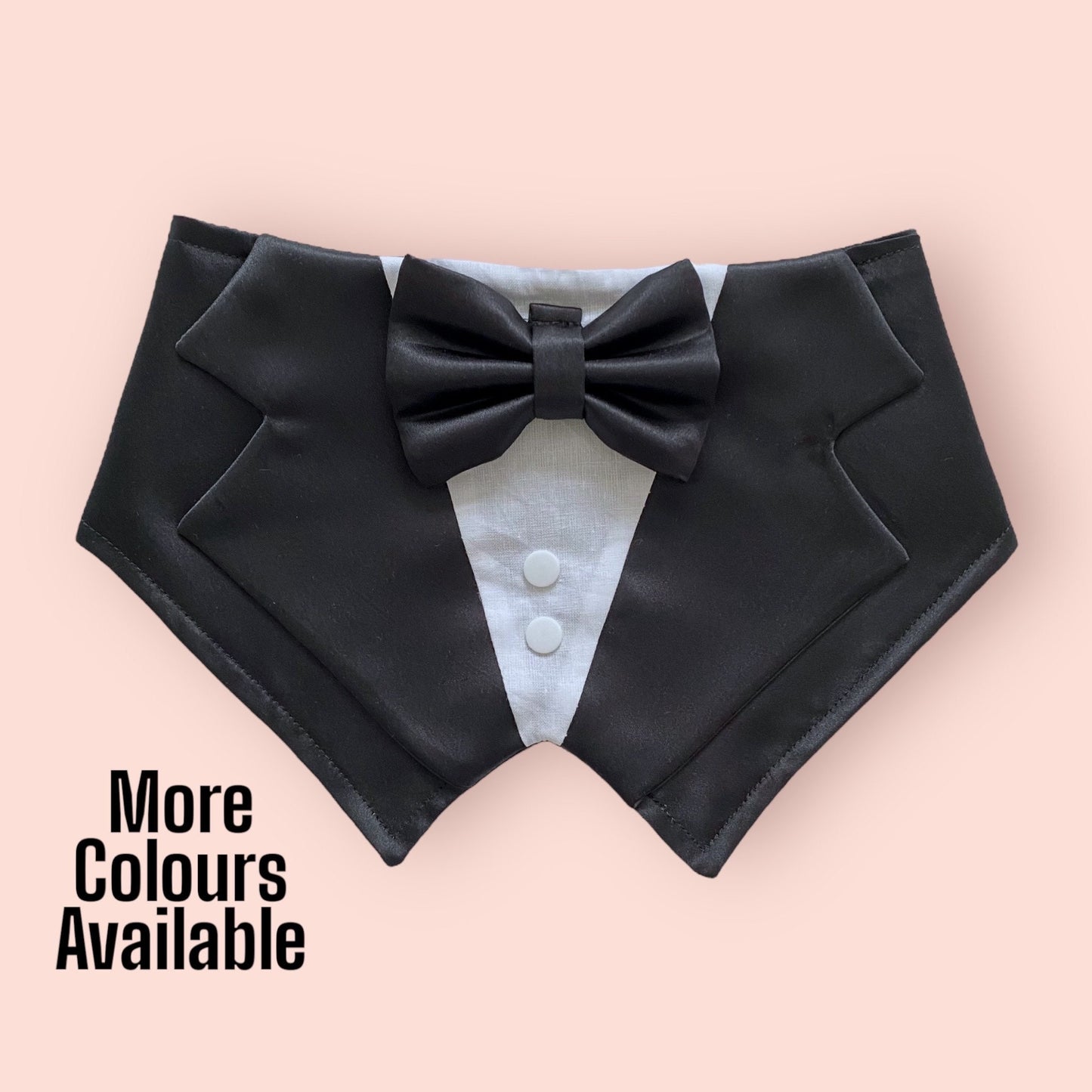 Black Silk Satin Wedding Dog Tuxedo | Black Wedding Pet Tuxedo Bandana  | Dog Wedding Ring Bearer | Luxury Wedding Pet Attire