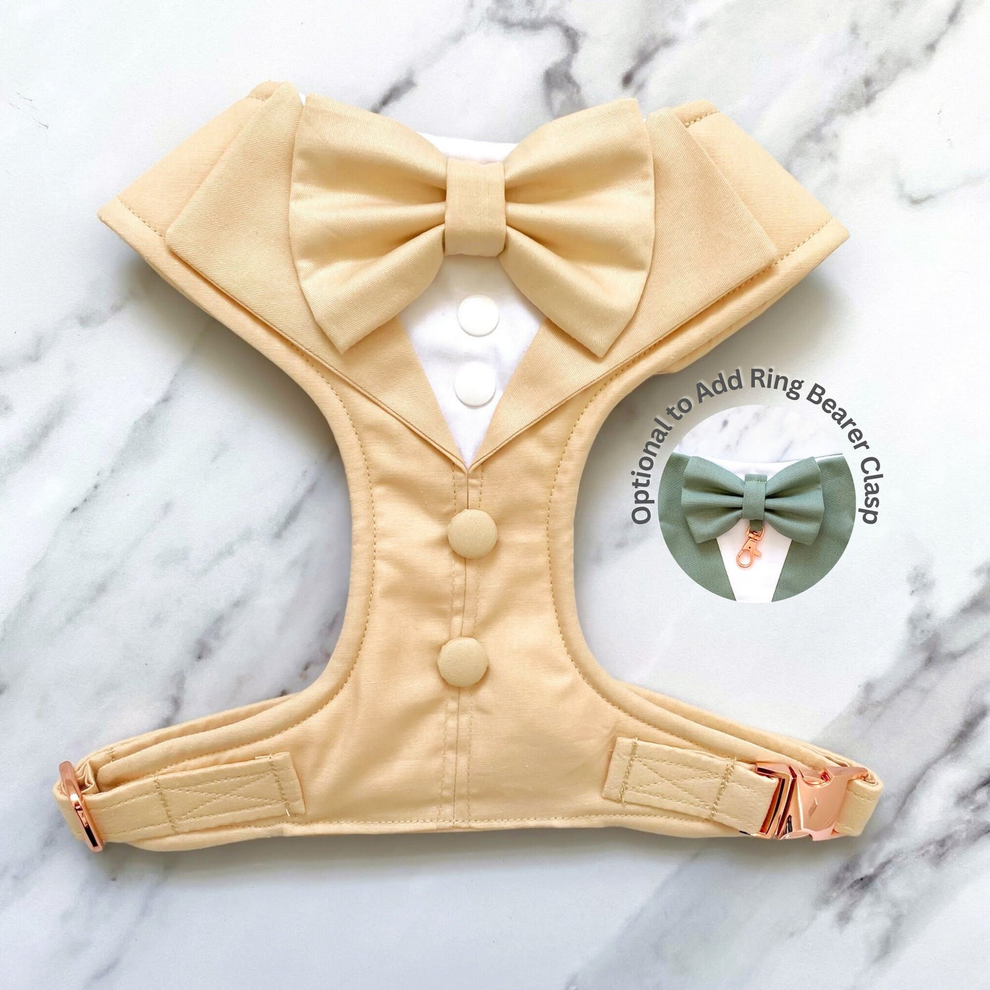 Made-to-Measure Light Blue Wedding Dog Tuxedo Harness: Custom Ring Bearer Outfit for Pets