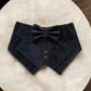 Solid Black Velvet Dog Tuxedo Bandana, All Black Wedding Pet Tuxedo, Black Velvet Dog Tuxedo With Black Bow Tie, Dog Wedding Outfit