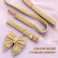 Warm Beige Velvet Dog Bow, Available in Sailor Bow and Bow Tie, Light Gold Velvet Pet Bow, Perfect for Special Occasions, Leash not included