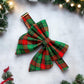 Christmas Tartan Dog Sailor Bow: Red and Green Plaid Pet Accessory