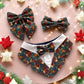 Christmas Florals Dog Sailor Bow, Winter Flowers Dog Sailor Bow, Watercolour Roses Dog Sailor Bow, Perfect for Christmas and Wedding