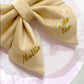 Warm Beige Velvet Dog Bow, Available in Sailor Bow and Bow Tie, Light Gold Velvet Pet Bow, Perfect for Special Occasions, Leash not included