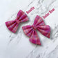 Pink Tartan Dog Bow for Valentine's Day: Bow Tie or Sailor Bow