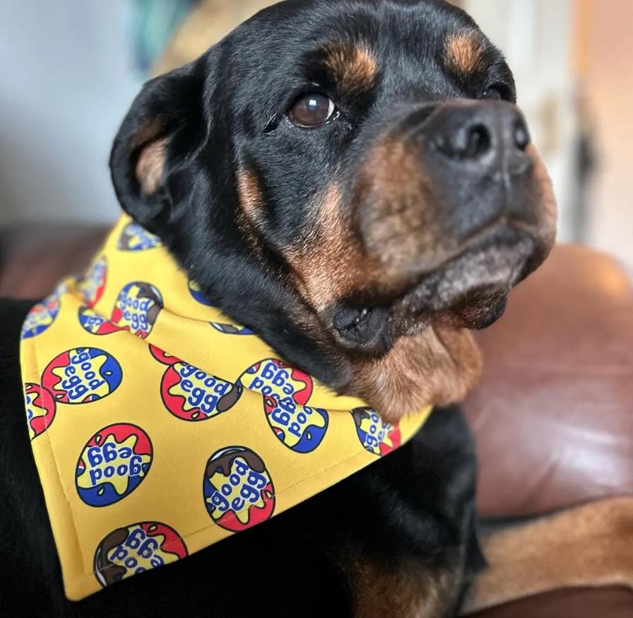 Easter Dog Bandana – Yellow Easter Egg Dog Scarf  – Yellow Spring Dog Bandana – Girl or boy dog bandana – Puppy dog bandana