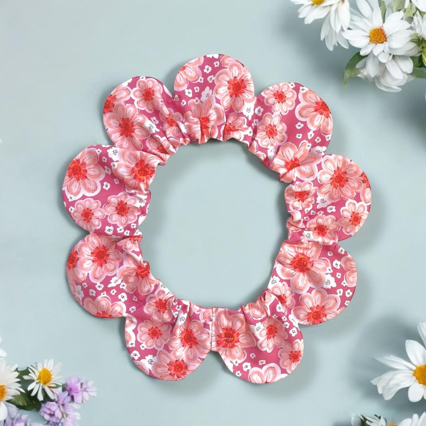 Pink Dahlia Flower Dog Bandana