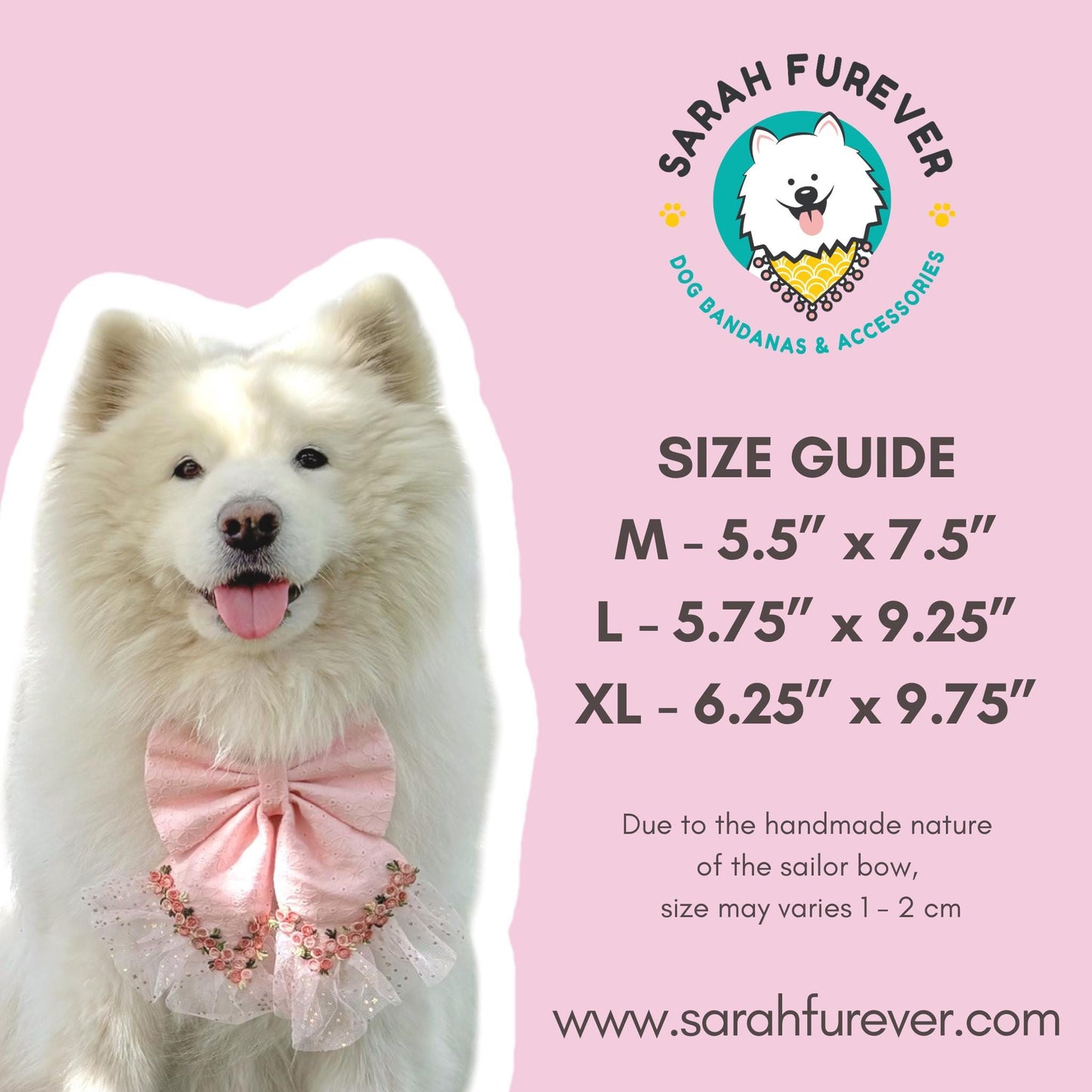 Pink Floral Dog Sailor Bow: Wedding Pet Accessory for Girl Pup