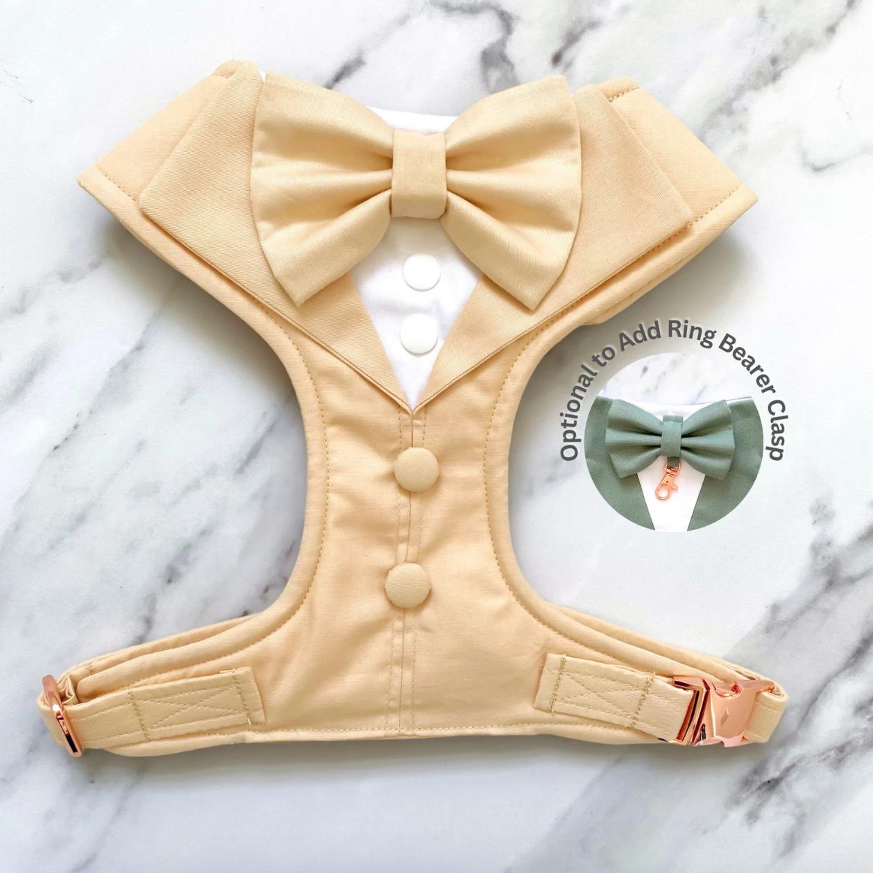 Bespoke Sage Green Wedding Suit for Dogs: Tuxedo Harness