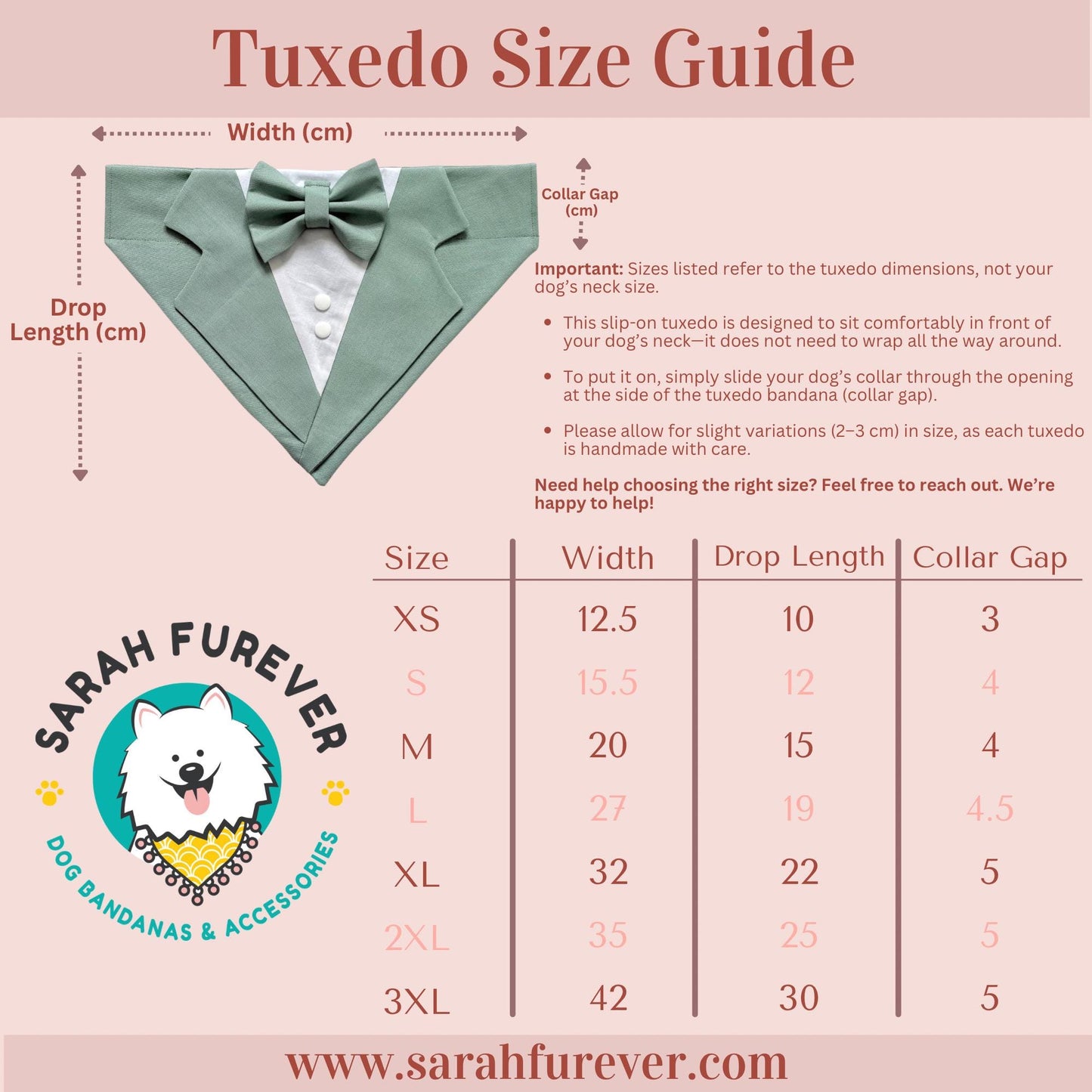Sage Green Dog Tuxedo Bandana: Wedding Ring Bearer Outfit, Handmade in Norfolk