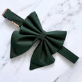 Dark Green Dog Bow Tie or Sailor Bow: Wedding Party Collar Accessory