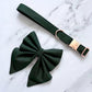 Dark Green Dog Bow Tie or Sailor Bow: Wedding Party Collar Accessory