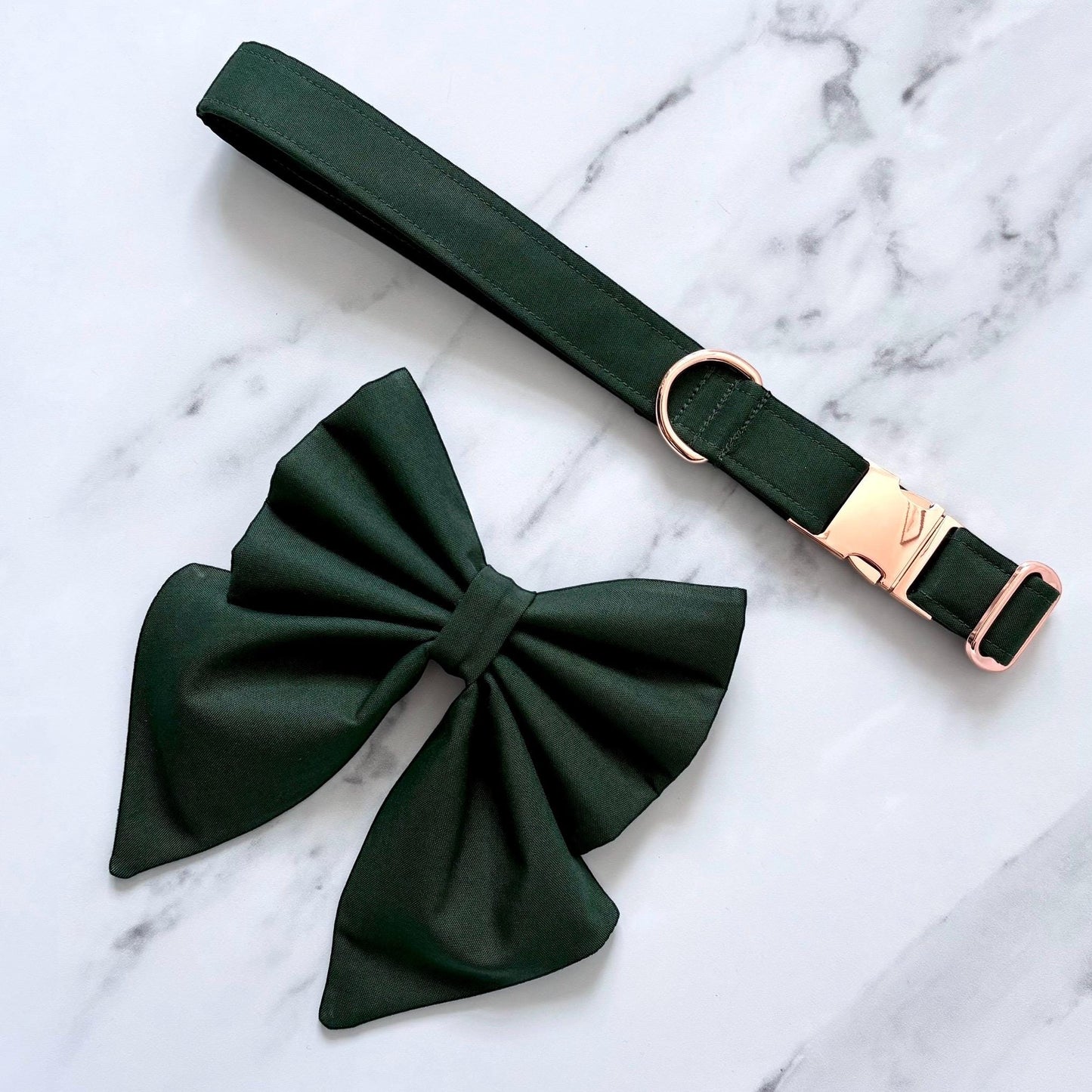 Dark Green Dog Bow Tie or Sailor Bow: Wedding Party Collar Accessory