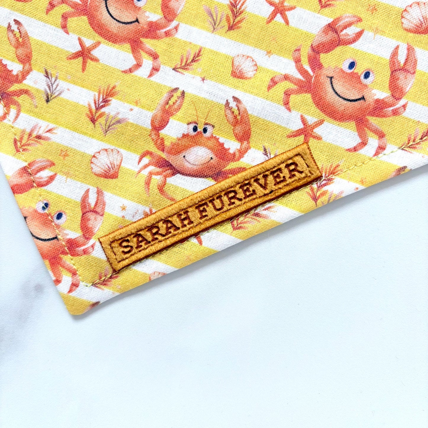 Yellow Summer Crabs Adjustable Dog bandana