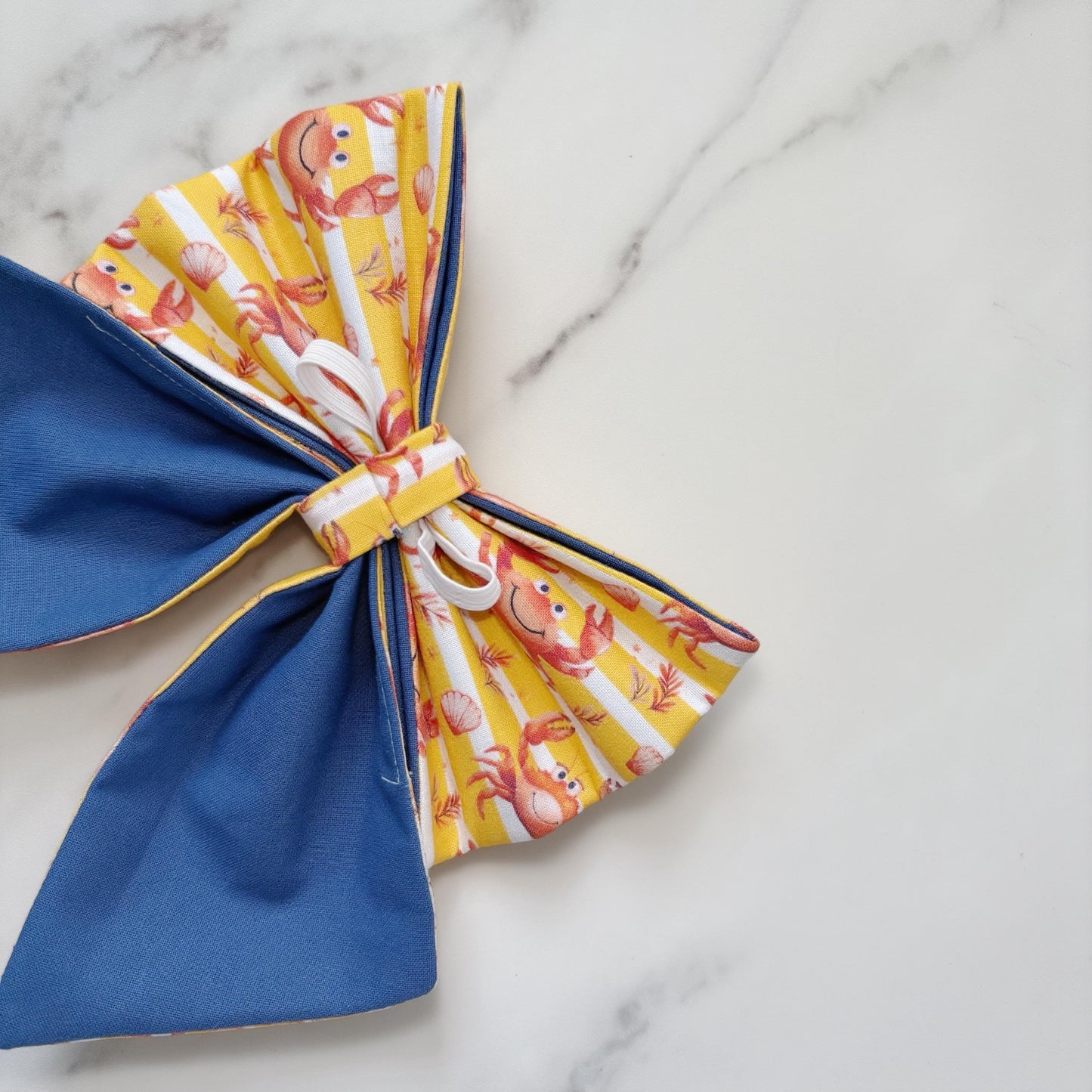 Beach Crabs Dog Bow, available in sailor bow and bow tie styles, Yellow Stiped Dog Sailor Bow, Summer Pet Accessory, Cute Beach Dog Bow